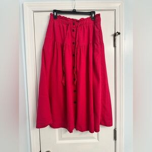 Universal Thread Women's Vibrant Red A-Line Skirt